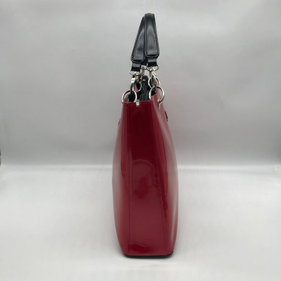 Beijo Red Patent Leather Briefcase Shoulder Bag - Picture 4 of 11